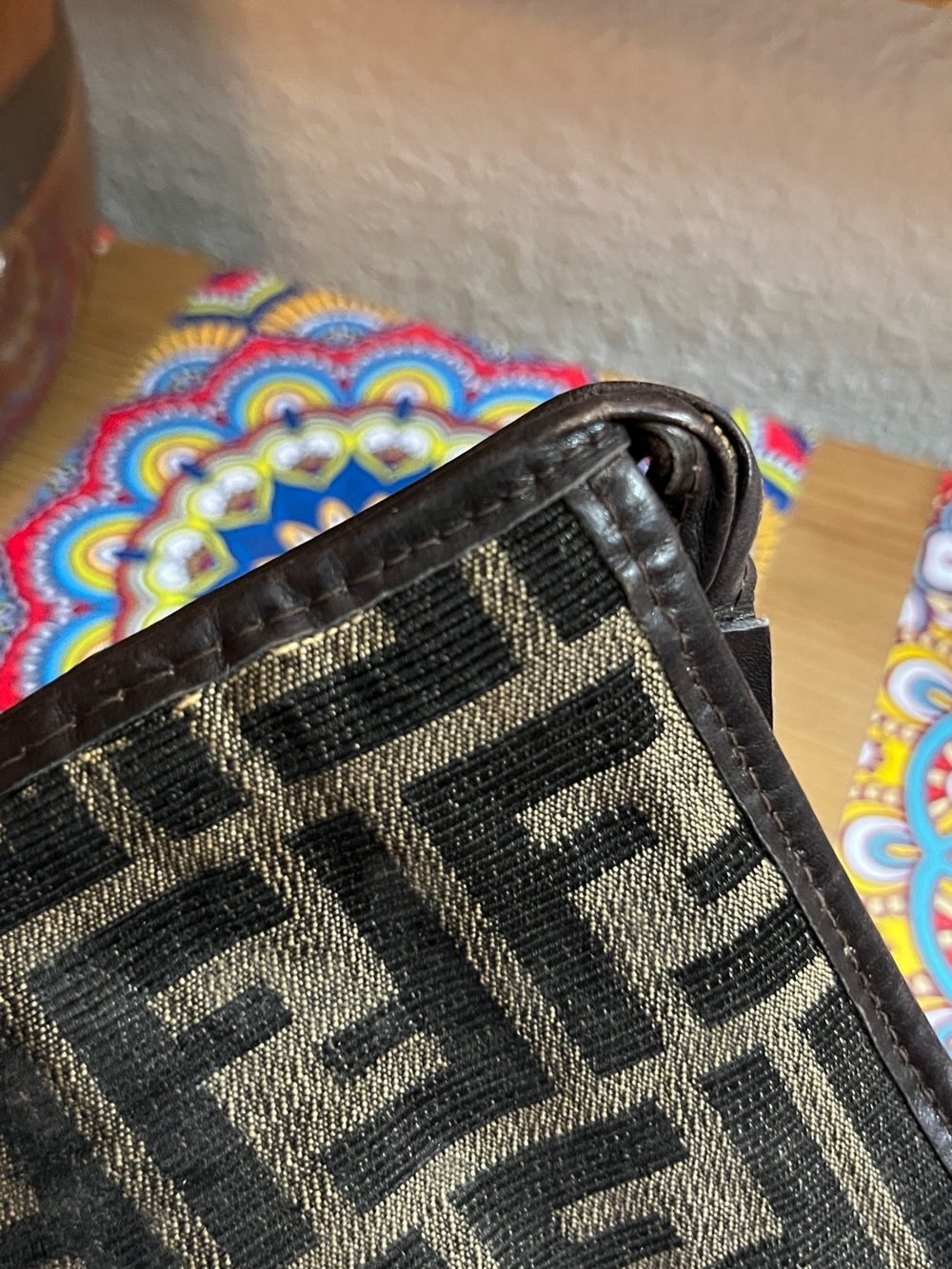 Fendi Brown & Dark Brown FF Logo Small Clutch Vintage 1970-1980 - Picture 14 of 15